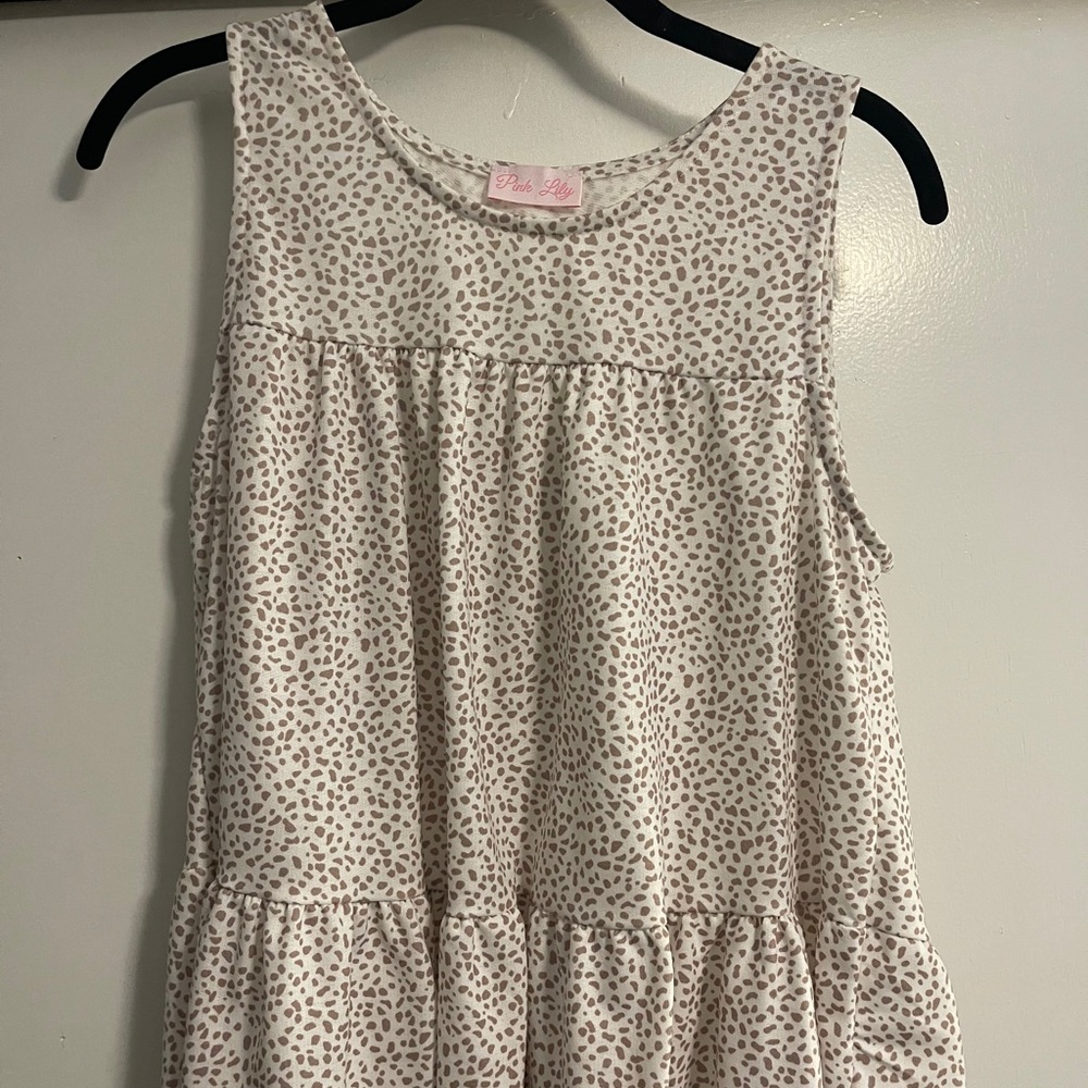 Pink lily animal print tank